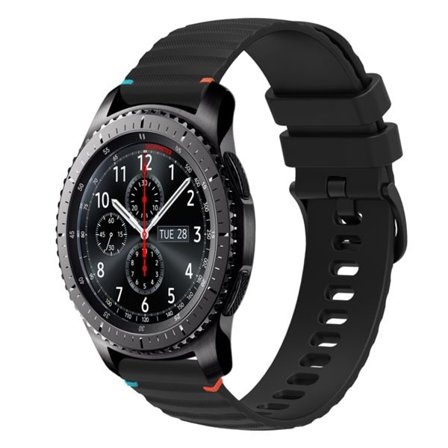 Silikoniranneke Samsung Galaxy Gear S3 Frontier - musta