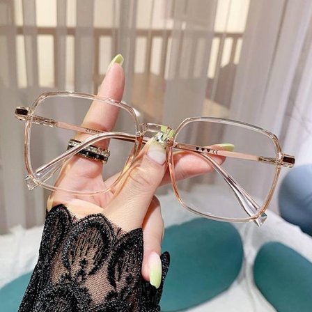 Anti-blåt lys læsebriller firkantede briller BRUNE Brow Brow Brown styrke 400