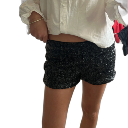 Svarta paljettshorts från Stradivarius