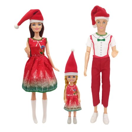 30cm/11 tommers foreldre-barn barbie sett julebursdagsgave gutt