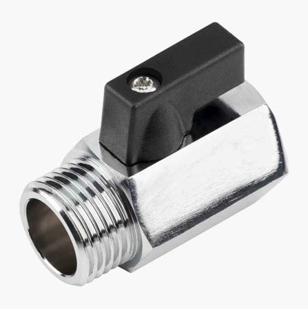 Minikulventil rak 3/8" x 3/8"