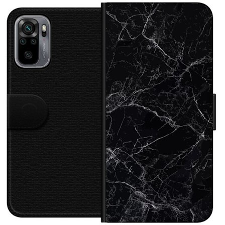 Kompatibelt Plånboksfodral till Xiaomi Xiaomi Redmi Note 10S Marmor Svart