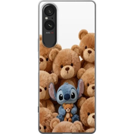 Kompatibel Mobilcover til Sony Sony Xperia 5 V SÃ ̧d og sikker illustration med Stitch omgivet af bamser, der skaber en varm og legende fÃ ̧lelse for 