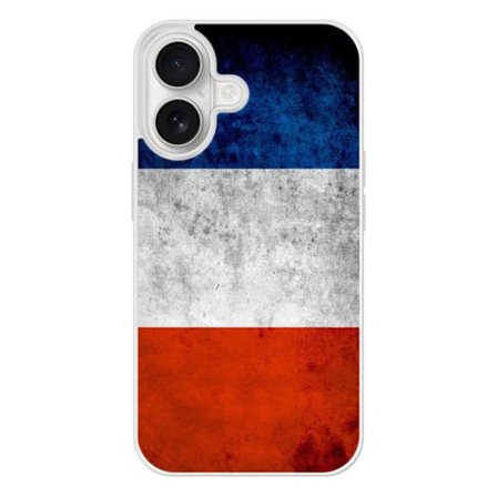 Förstärkt silikonfodral med tryck kompatibelt med Apple iPhone 16 Frankrikes flagga
