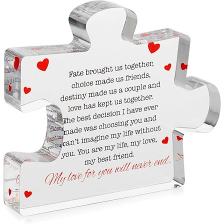 Rakastan sinua -lahjoja tyttöystävälle ja poikaystävälle - Akryylipalapelin palanen - Laatta - Koristeelliset kyltit - Lahjat - Häät- ja 