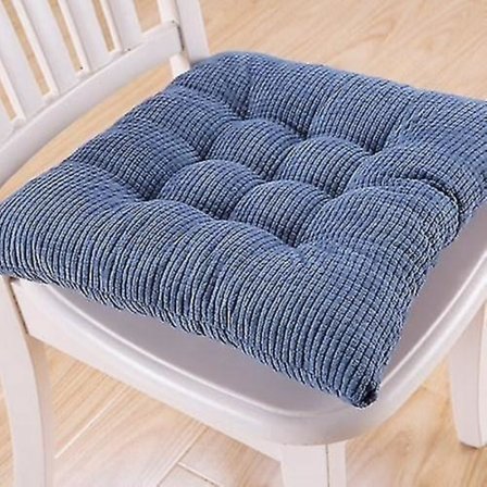Förtjockad Sittdyna Stolsdyna Studentstolsdyna Safirblå 45x45cm Plysch