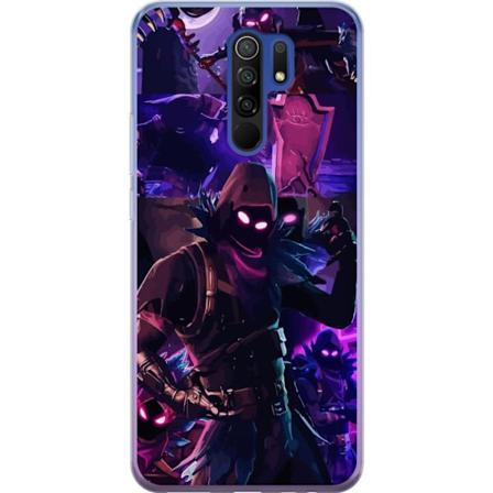 Xiaomi Redmi 9 Gennemsigtig cover Fortnite Raven