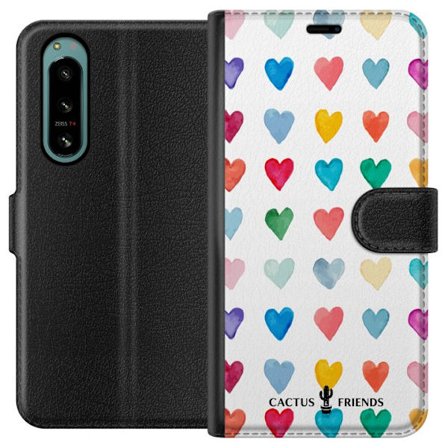 Yhteensopiva Lompakkokotelo Sony Sony Xperia 5 IV Cactus and Friends - Watercolor Love Grid