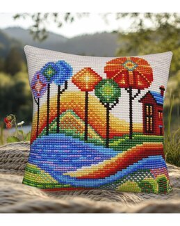 Broderikit Kudde Regnbågssjö