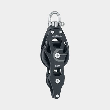 Harken 60mm Aluminum Element Fiddle Block - Swivel, Becket (6263)