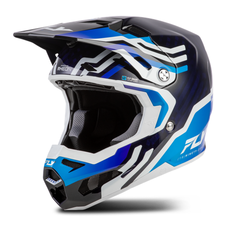 Casco Cross FLY Racing Formula S Carbon Byte V26 Carbonio Blu/Blu/Bianco L