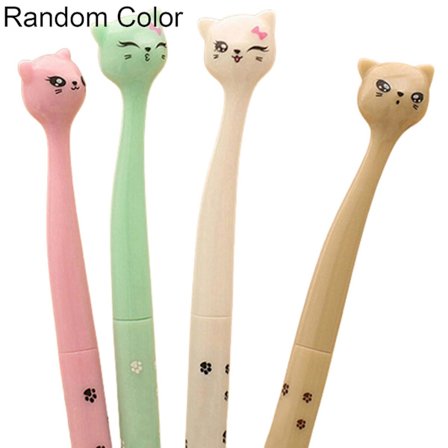 4 stk Søte Katt Svarte 0,5 mm Gel Blekk Rullepenn Fin Koreansk Gave