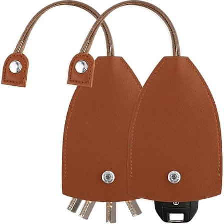 Bilnøkkeletui, 2 stk kreativ uttrekkbar nøkkelhylse PU-lær kvinners stor kapasitet beskyttende etui