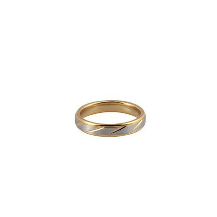 Classic silver & gold colored steel ring for men beautiful polish