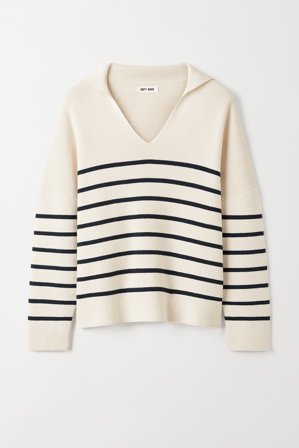 Soft Goat - Collar V-neck - Women cashmere sweater - M - Dark Navy