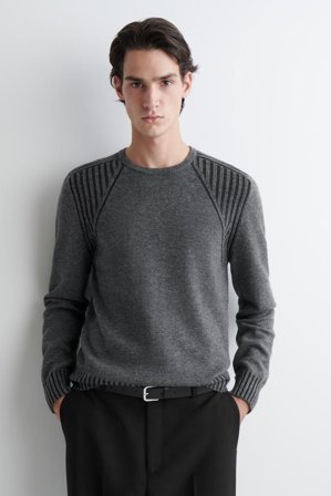 COS Merino-Cashmere Crew-Neck Jumper in Grey - Men