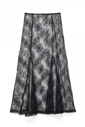 NA-KD Sheer Lace Maxi Skirt - Lange nederdele - Sort - L