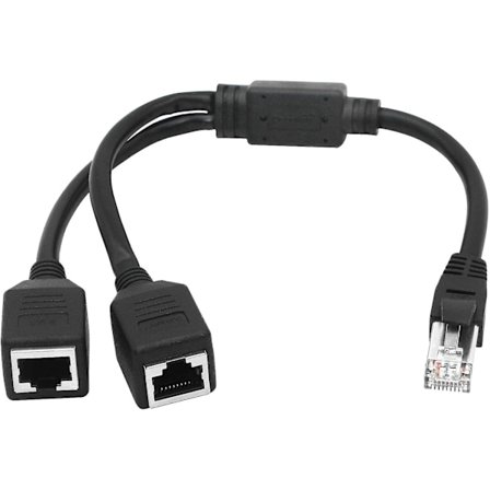 Ethernet-verkkokaapelin jakaja, 1 uros - 2 naaras Y-sovitinkaapeli, Ethernet-jatkopistoke, hww