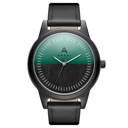 Arbor | Reloj de madera de arce con esfera verde en dos tonos para hombres - Relojes de pulsera