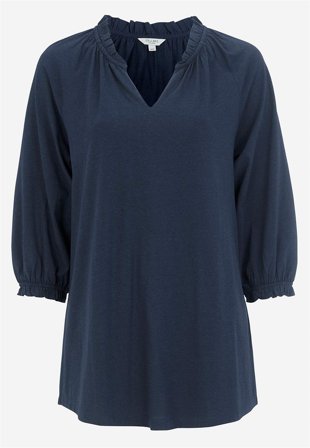 Cellbes of Sweden - Jerseytunika med 3/4-lange ermer i marineblå for damer i størrelse 38/40