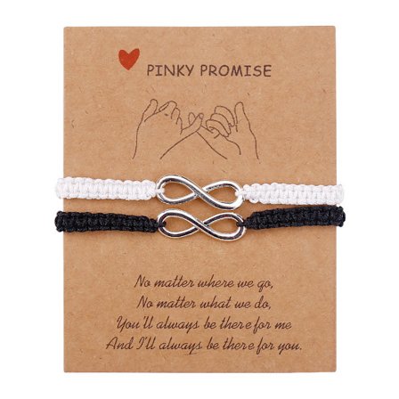 Håndvevd uendelighetsarmbånd i rustfritt stål for henne og ham