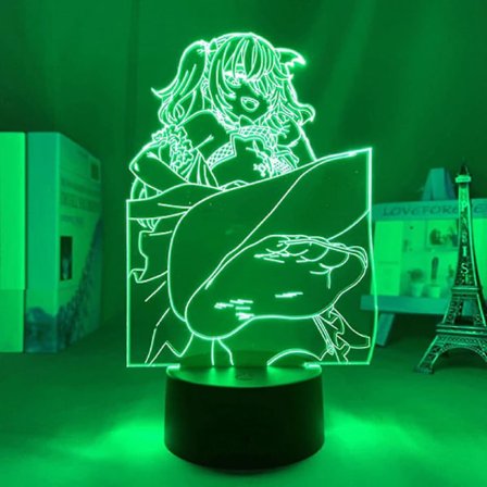 Genshin Impact Yan Fei Led 3d-lampa Lllusion-ljus skrivbordslampa japansk anime-ljus för barnrumsdekor nattlampa födelsedagspresent manga-pryl