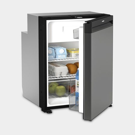 Kylskåp med kompressor Dometic NRX 80C, 12V / 24V, dörr, 75 liter (varav 6.1 liter frysfack), frontpanel mörksilver (rostfritt stål)