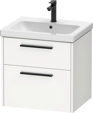 Duravit D-Code Servantskap 2 skuffer Matt hvit, diamant svart, Baderom