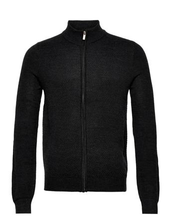 Bs Conrad Regular Fit Knitwear Knitwear Full Zip Jumpers Sort Bruun & Stengade