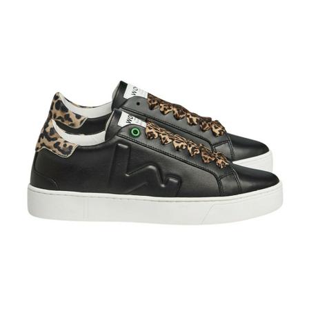 Womsh Sneakers Leopard , Zwart , Dames , Maat: 36 EU