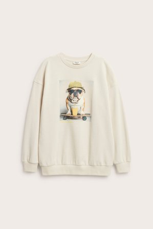 Kappahl | Sweatshirt med trykk Lys beige 170 | Lys beige