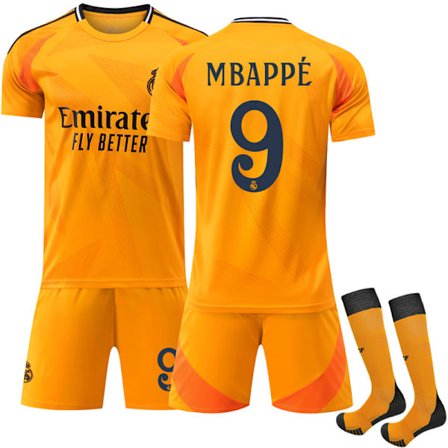Real Madrid fotballdrakt 2024-2025 nummer 9 Mbappé for barn og voksne
