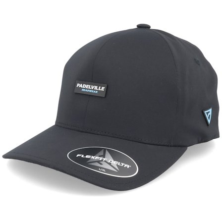 Padelville - Black - flexfit - Cap - Padel Headwear Blue Rubber Black Delta Flexfit - Hatstore
