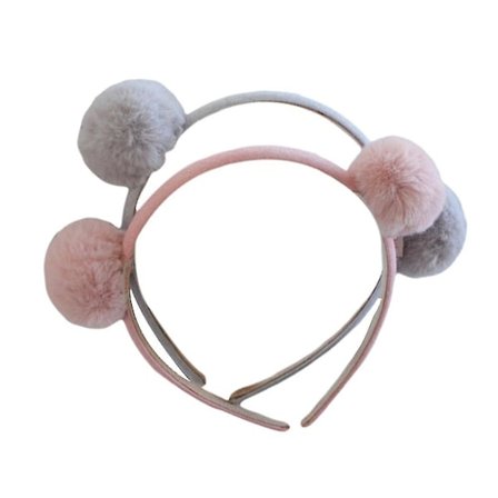 2 stk Bløde Plys Bolde Komfortable Søde Hårbånd Fotorekvisitter Pandebånd Sødt Hovedbeklædning