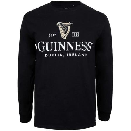 Guinness Herr Harpa Långärmad T-shirt Xl Svart/vit/guld