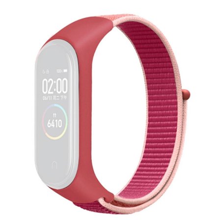 Xiaomi Mi Band 7 / 6 / 5 klockarmband i nylon - Granatrött