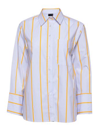 Gizem Over D Poplin Shirt Langærmet Skjorte Blå Gina Tricot