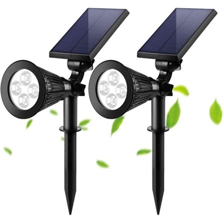 LED solcellelampe LED solcellysspot (2 stk. varm hvid) spotlight