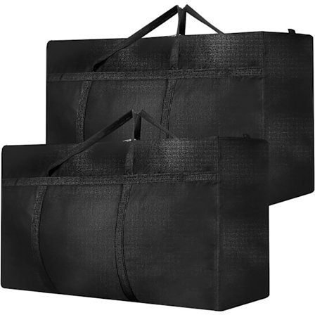 2 stk. 240L Storeposer, Ekstra Stor Flyttekasse med Lynlåse til Flytning, Opbevaring af Tøj