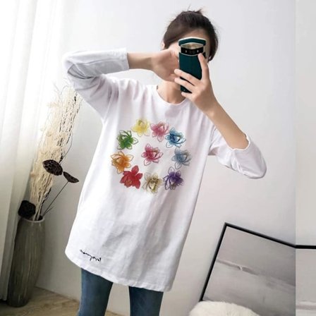 DIY Broderi Lotusblomst Stryke-på Lapp Blå Lapp Broderi