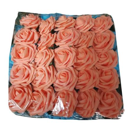 Kunstige blomster 25 stk falske roser med stilker og 2 blader for bryllupsbuketter til DIY-festdekorasjon oransje Orange