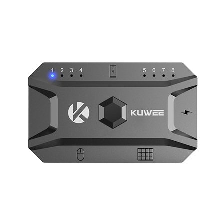 Bluetooth-hubb USB 5.0-omvandlare, trådlös hubbadapter för tangentbord och mus, stödjer 8 enheter för