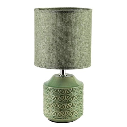 LETI Stilren bordslampa i grön keramik, 10x14x28,5 cm