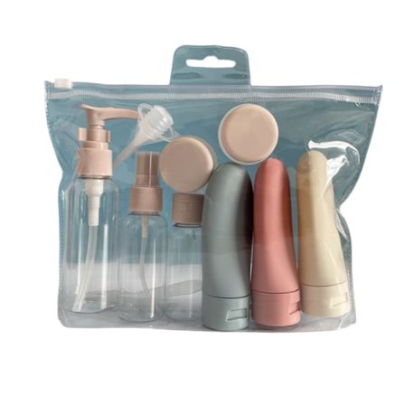 Rejseflaskesæt med tilbehør, 11 dele