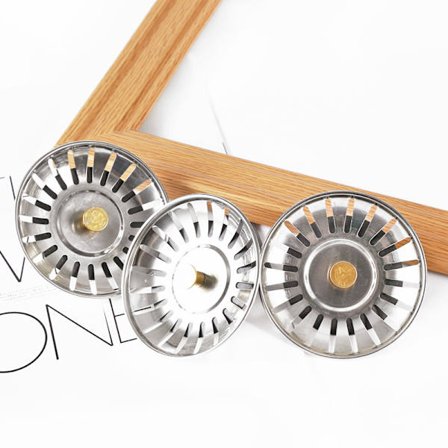 Sæt med 3 vaskepropper i rustfrit stål med filternet mod tilstopning