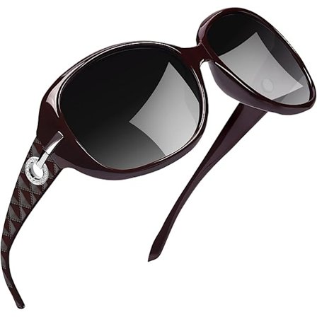 Vinfarvet grå ramme skiver-Sorte eksterne interne grå lilla tabletter-Damesolbriller Polariseret Overdimensionerede Briller Fashionable og Klassisk 