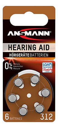 ANSMANN Hørebatteri Type 312 6pk