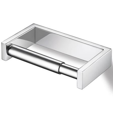 Toalettpapirholder i rustfritt stål, polert finish, veggmontert