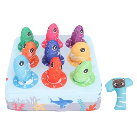 Lasten opettavainen kalastuslelu, kangasnumeroiden värien yhdistämispeli, koukku ja silmukka, vasara