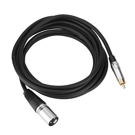 Korkea laatuinen RCA-uros - XLR-uros -mikrofonikaapeli (hopeapistokkeella, 3 m)